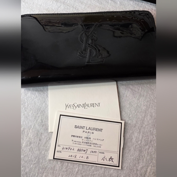 Yves Saint Laurent Patent Leather Wallet with COA - Picture 6 of 15